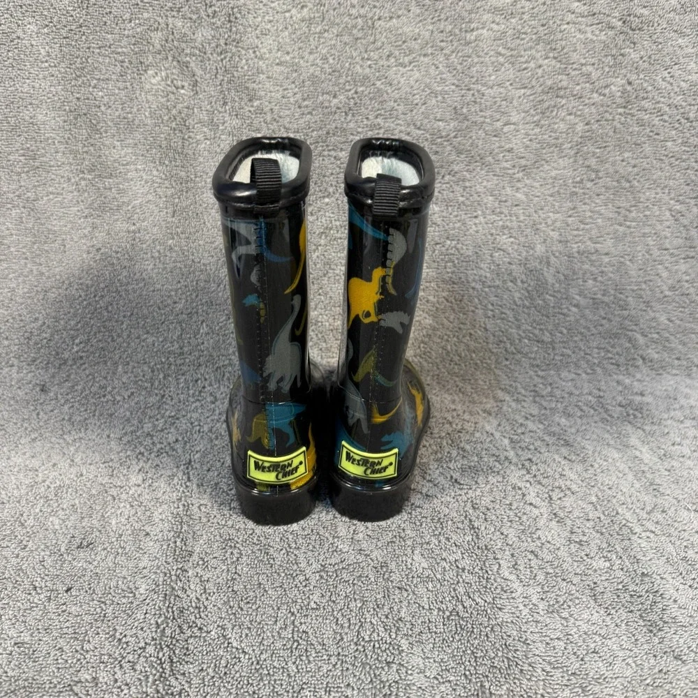 Dinosaurs Western Chief Rain Boots‎ Sz 5c Toddler Light up heel